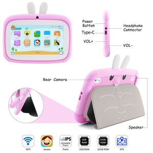 Học tập máy tính bảng cho trẻ em 0.3MP Camera phía trước 2.0MP phía sau <span class=keywords><strong>7</strong></span> <span class=keywords><strong>inch</strong></span> Quad Core <span class=keywords><strong>Android</strong></span> 10 Máy Tính Bảng PC - Product Image 2