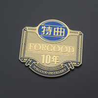 Étiquettes métalliques personnalisées en aluminium Autocollants pour bouteilles de vin Modèles Logos Étiquettes privées pour emballage unique Artisanat en métal