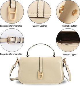 Women's Small Crossbody Purse PU Leather Top Handle Shoulder Handbags Satchel <b>Square</b> Bags for Women - Product Image 3