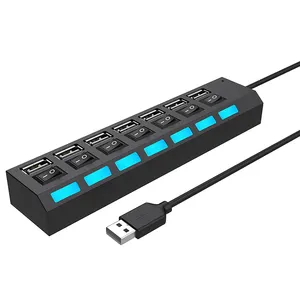 LCC374 High Speed 3.0 Independent Switch Adapter Super Fast 7 USB Port HUB for PS4 Slim/Pro Computer Laptop PC Powered USB HUB