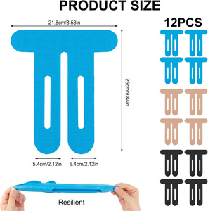 Cinta de rodilla deportiva impermeable elástica de kinesiología de tendencia para alivio de molestias musculares y parches corporales cuidado nasal bucal - Product Image 5