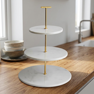 Soporte para Pastel de Mármol Moderno y Ecológico, Diseño Personalizado, Decoración de Mesa para Navidad, Año Nuevo, Graduación, Día del Padre - Product Image 6