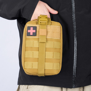 Riñonera Táctica Médica de Nailon con Correa Ajustable, Kit de Primeros Auxilios Portátil para Deportes al Aire Libre, Color Verde Caqui, Rojo y Negro - Product Image 5