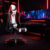 Chaise de jeu avec suspension à ressorts serpentin, inclinaison à 155 degrés, charge maximale de 150 kg, chaise de course pour l'e-sport et le gaming