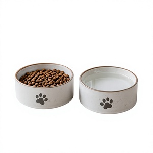 Cuenco de cerámica para agua de mascotas, para perros y gatos, con amplia apertura, base pesada, diseño resistente a derrames, interior liso, fácil limpieza, duradero - Product Image 1