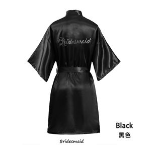 Batas de Novia de Satén Sedoso con Pedrería, para Damas de Honor, Madres del Novio, Batas de Boda, Kimono para Despedida de Soltera, Ropa de Dormir - Product Image 3