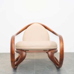 Elegante Sillón Chaise Longue de Madera Maciza con Tapicería de Cuero Premium, Muebles Modernos para el Hogar, Hotel, Villa PISANO - Product Image 1