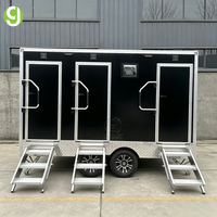 Remorque de toilettes mobiles GoEasy entièrement fonctionnelle, toilettes portables avec système d'éclairage LED et de ventilation