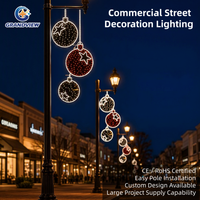 Luces Decorativas LED 2D Personalizadas para Postes de Calle con Motivos Navideños, IP65, Decoración para Postes de Lámparas, Iluminación Navideña para Ciudades, Exhibición Comercial en Exteriores