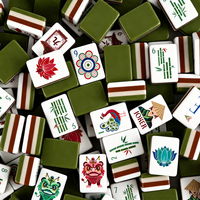 Jeu de Mahjong Américain 166 Tuiles 4 Couches Lanterne du Nouvel An Chinois Danse du Lion Paon Acrylique Mah Jongg OEM