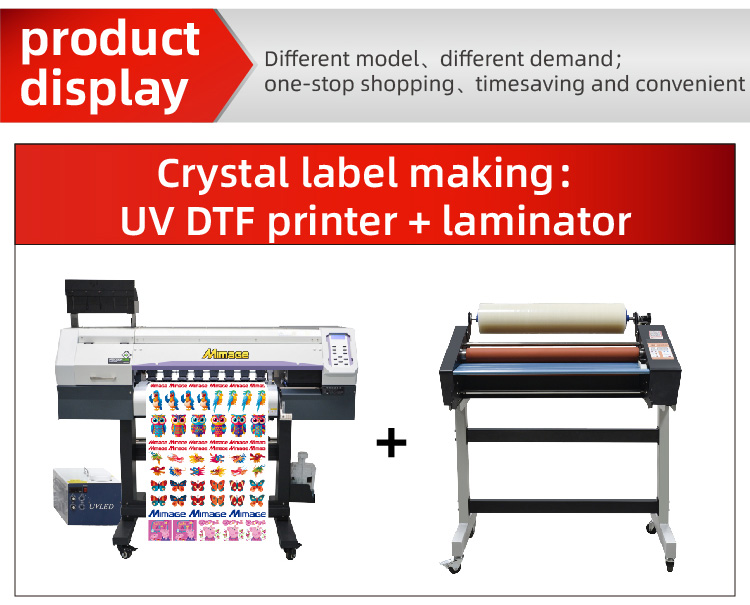 UV Roll to Roll DTF Printer 3d Crystal Cold Transfer Label Sticker Bottle Acrylic Mug Printing Machine