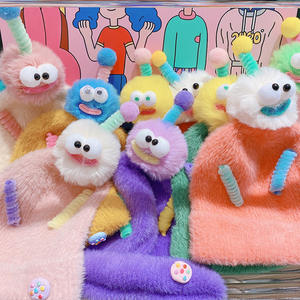 Automne et hiver mignon dessin animé enfants chaud oreille protection froid chapeau boule <span class=keywords><strong>de</strong></span> poils torsion bâton petite boule laine chapeau - Product Image 4