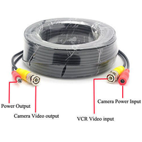 Cable de Extensión de Video/Potencia/Audio para CCTV C-Power CP-3IN1DCB con Conductor de Cobre, Aislamiento de PVC, RCA, BNC y DC para Cámaras de Seguridad