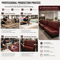Ron Group Kommerzielle Restaurant-Möbel Hochlehniger Leder-Tufted-Sitzsitz mit Polsterung Rechteckiger Metalltisch