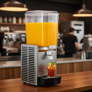 Distributeur de jus en acier inoxydable commercial de 18 L à réservoir unique avec thermostat pour le refroidissement des boissons, utilisation sur comptoir - Product Image 2