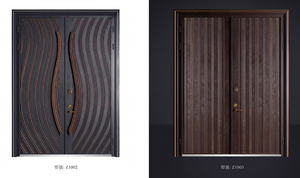 Puertas <span class=keywords><strong>de</strong></span> entrada personalizadas <span class=keywords><strong>para</strong></span> casa prefabricada, puertas automáticas <span class=keywords><strong>de</strong></span> <span class=keywords><strong>hierro</strong></span> forjado decorativas <span class=keywords><strong>de</strong></span> aluminio - Product Image 6