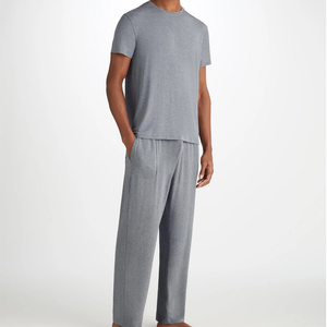 Set da salotto in Jersey organico t-shirt da <span class=keywords><strong>uomo</strong></span> e pantaloni da salotto Modal <span class=keywords><strong>pigiama</strong></span> personalizzato a maniche corte - Product Image 1