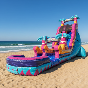 Toboggan aquatique gonflable de haute qualité sur le thème de la sirène, toboggan aquatique gonflable avec piscine <span class=keywords><strong>pour</strong></span> la <span class=keywords><strong>location</strong></span> - Product Image 3