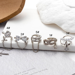 Piercing oreja Clip mariposa perla pendientes aro circón PIERC Goth joyería oreja puños anillo para mujer 2025 tendencia - Product Image 3