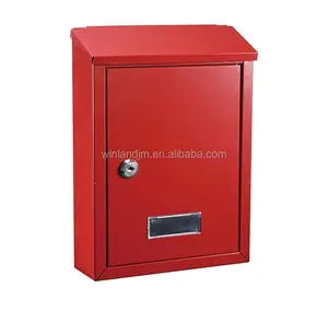 Chic Style Mailbox Lockable Mail Letter Post Box Red Secure Outdoor Mailbox For Sale