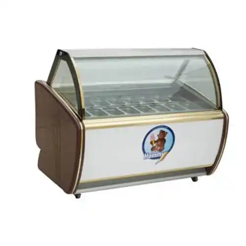 mini glass door ice cream display freezer/ small capacity supermarket commercial chest showcase