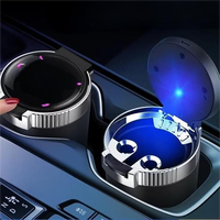 Cendrier de voiture LED de luxe, portable, étanche, durable, avec couvercle coulissant, universel pour porte-gobelet de véhicule