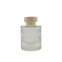 Diffuseur de parfum en verre à rayures 120 ml avec logo personnalisé, décoration d'intérieur avec bouchon à vis, impression sérigraphique couleur personnalisée