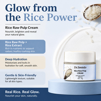 Crème hydratante pour le visage à l'extrait de riz, GHK-Cu, acide hyaluronique, niacinamide et camélia, soin personnalisé pour la peau