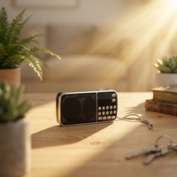 Radio FM portable mini en plastique avec prise en charge USB, tuner numérique et lampe de poche pour les situations d'urgence, la maison, les voyages et l'utilisation sur ordinateur