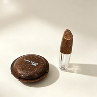 Contenant de luxe en vrac, durable, mini, cylindrique, vide, pour poudre libre ou compacte, en plastique avec couvercle à charnière, pour emballage de café moulu