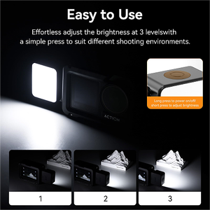 Lumière Vlogging Mini <span class=keywords><strong>LED</strong></span> <span class=keywords><strong>Action</strong></span> Camera Video Light Magnetic Photography Lighting pour DJI Osmo <span class=keywords><strong>Action</strong></span> 3/4 Camera Cage Accessories - Product Image 5