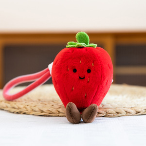 Groothandel op maat gemaakte Kawaii creatieve fruit pluche sleutelhangers superzacht speelgoed hanger PP katoen gevuld gewassen geborduurd mesh - Product Image 6