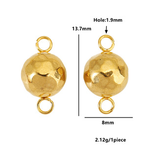 Pendentif boule martelé en acier inoxydable, soudé, à boucle simple ou double, pour la fabrication de bijoux, accessoires DIY pour bracelets - Product Image 3