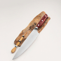 Couteau de chef en acier inoxydable de 8 pouces avec manche en bois, couteau de cuisine pour trancher les légumes et la viande