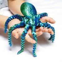 Figura de Pulpo Articulada Impresa en 3D, Criatura Marina Flexible y Móvil, Juguete Antiestrés para Escritorio, Figura Coleccionable de Animal, Regalo