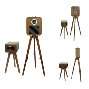 Photobooth en bois de chêne rouge pour iPad de 13 pouces, coque de photobooth vintage pour mariage avec étui de transport - Product Image 4