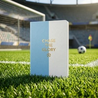Carnet de notes de football classique avec logo personnalisé, en cuir, double couleur, sur le thème du football, pour les fans de football, cadeau d'entreprise