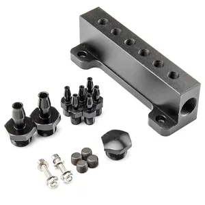 6 Port Vacuum Block Intake Manifold Kit Fuel Wastegate Turbo Boost 1/8NPT