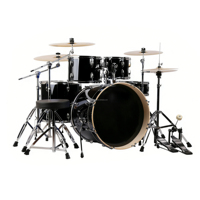 Kit de batterie avec 3 cymbales, support de cymbales et tabouret de batterie, tom de sol, caisse claire, grosse caisse