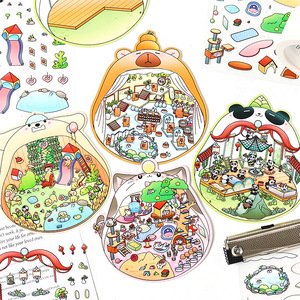 3 adesivi Per confezione casa della scena in miniatura creativa serie Munchkin adesivi 3d - Product Image 1