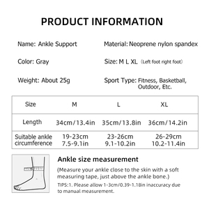 Soporte <span class=keywords><strong>de</strong></span> Tobillo VBOSi (1 Pieza), Transpirable, Ergonómico, en Forma <span class=keywords><strong>de</strong></span> U, Estabilidad Articular, Antideslizante, Ajustable, para Correr, Deportes, Unisex - Product Image 6