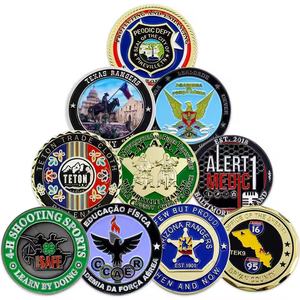 Huy hiệu kỷ niệm bằng kim loại mạ vàng bạc 3D, thiết kế tùy chỉnh, phong cách cổ điển, phong thủy, men tráng men - Product Image 4