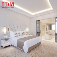 IDM Factory Mobilier de Luxe pour Chambres d'Hôtel Ensemble de Chambre King-Size Blanc au Design Moderne avec Lit en Bois Massif pour Hôtels 3-5 Étoiles à Dubaï