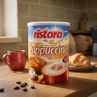 Ristora CAPPUCCINO INSTANT POWDER Lait en poudre de première qualité Fabriqué en Italie Professionnel Gourmand Style Chocolat Sucré pour CAFÉ EN TASSE