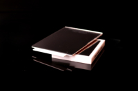 Plaque de présentation de nom de marque en acrylique miroir personnalisée de luxe avec logo, pour comptoir de boutique de détail