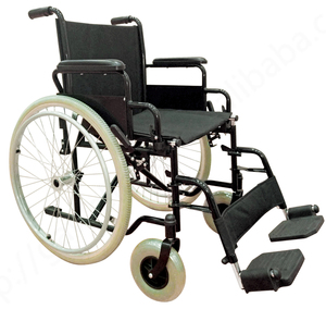 Fauteuil roulant manuel en acier pour personnes âgées avec repose-pieds amovible et accoudoirs rabattables - Product Image 4