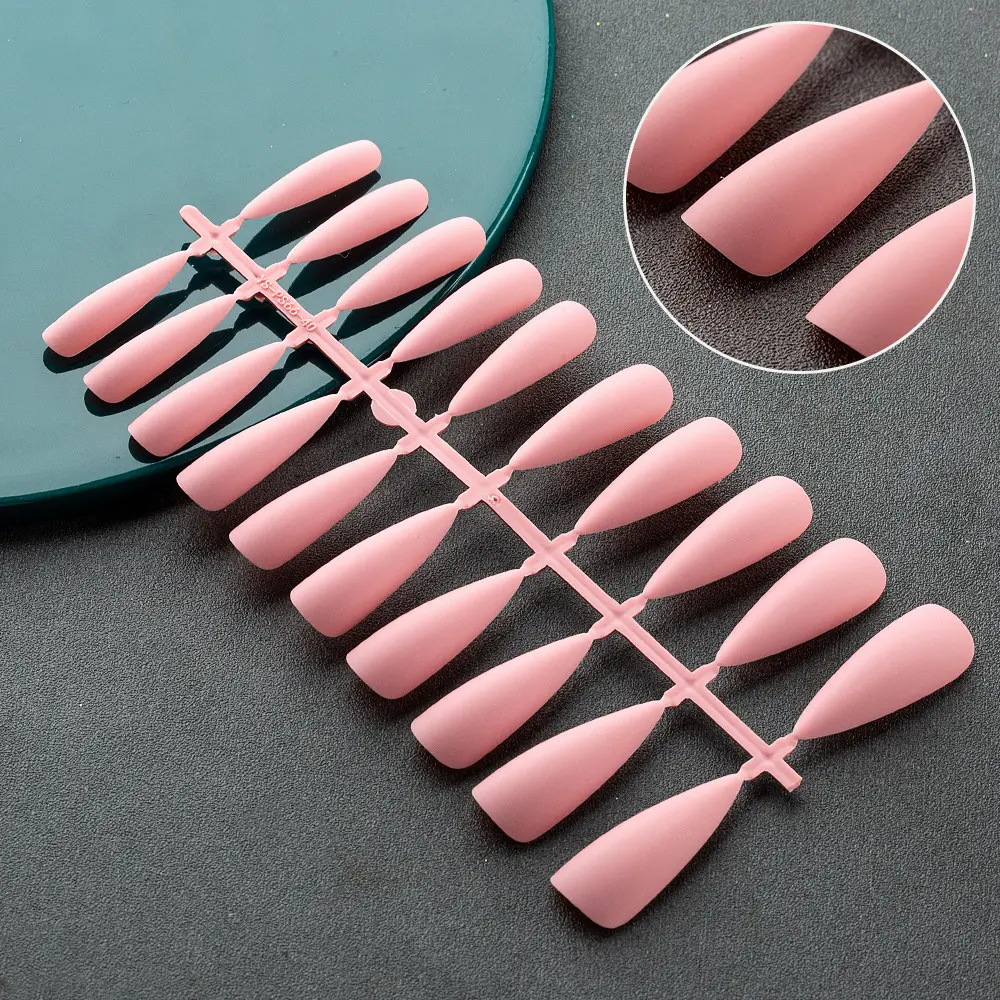 Nail Supplier Wholesale Price Abs Material Stiletto Shapes Solid Color Salon Quality Acrylic Press On Nails