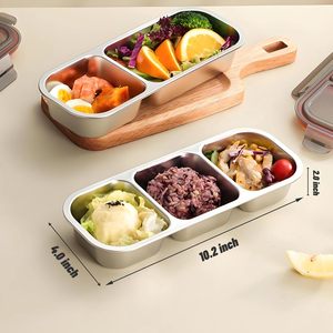 Leakproof 3 ngăn Bento Hộp Ăn Trưa trẻ em trường 700ml thép không gỉ thực phẩm snack lưu trữ container - Product Image 4