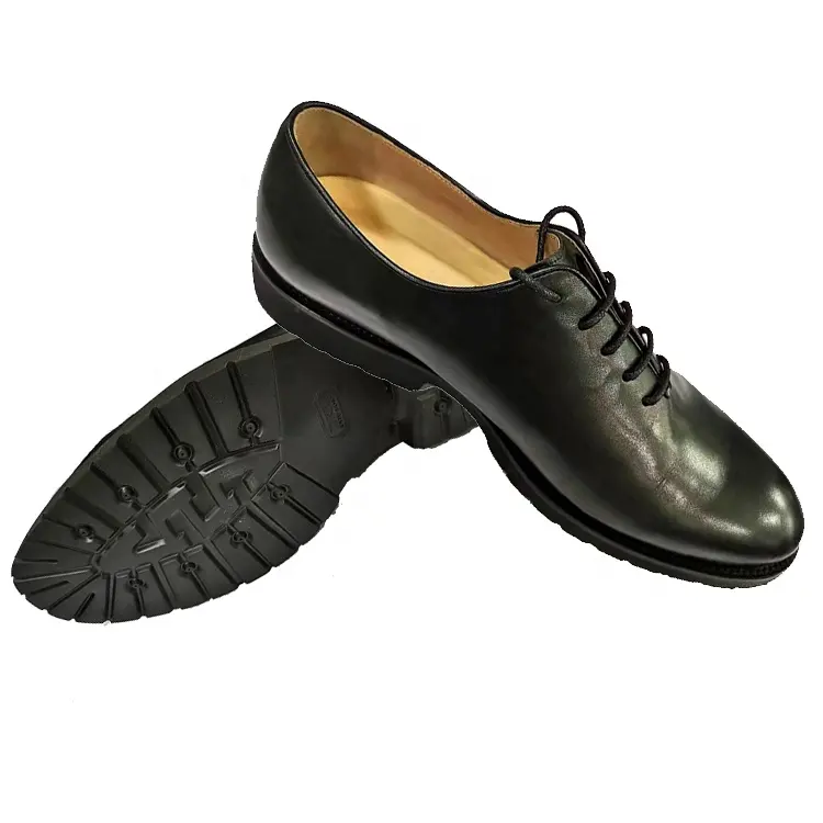 أزياء سوداء عالية الجودة السوق اليدوية مخصصة جلد العجل أحذية رسمية للرجال أوكسفورد