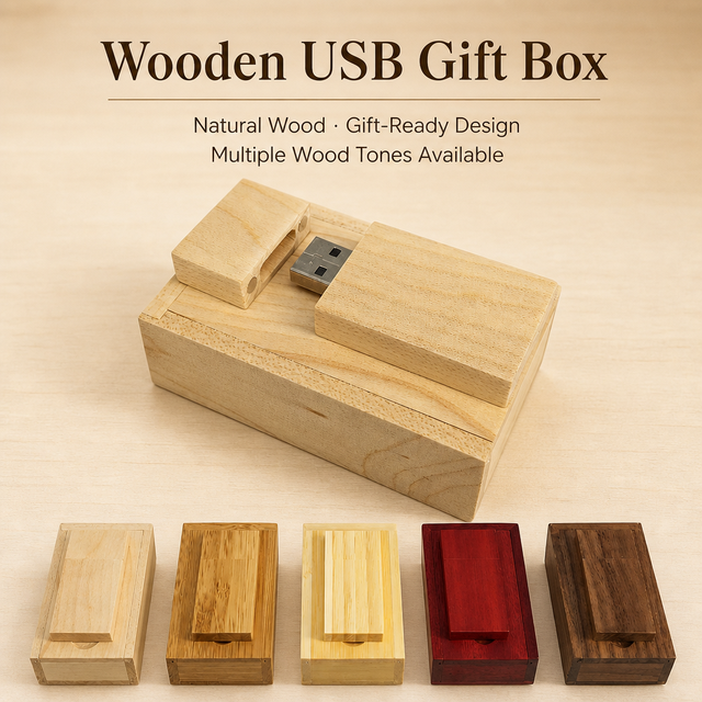 Most Popular Personalized Wooden USB Stick with Box 2.0 4GB 8GB 16GB 32GB Wood Pendrive Photography Wedding Flash Drive